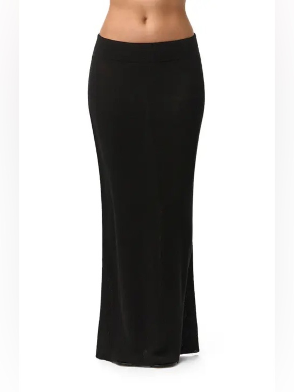 Naked Wardrobe Smooth Flare Maxi Skirt Black
